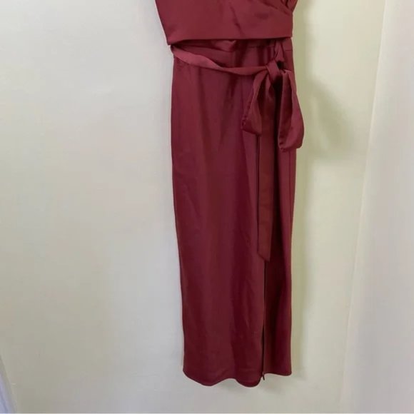 BHLDN Louisa Satin Charmeuse Midi Dress in Cinnamon Rose SIZE 4 - Picture 4 of 12